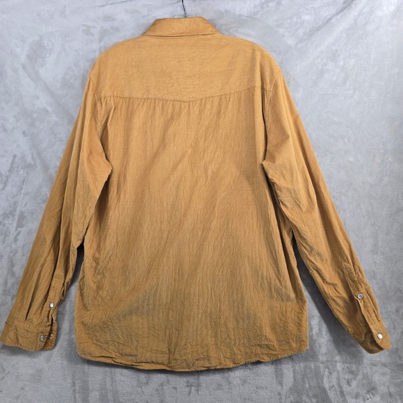 Criquet Shirt Mens XL Yellow Corduory Pearl‎ Snap Button Up Outdoors Western - Picture 8 of 9